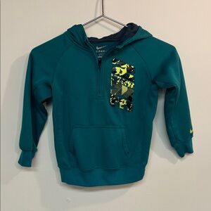 Nike Kids Teal and Yellow Graphic Hoodie